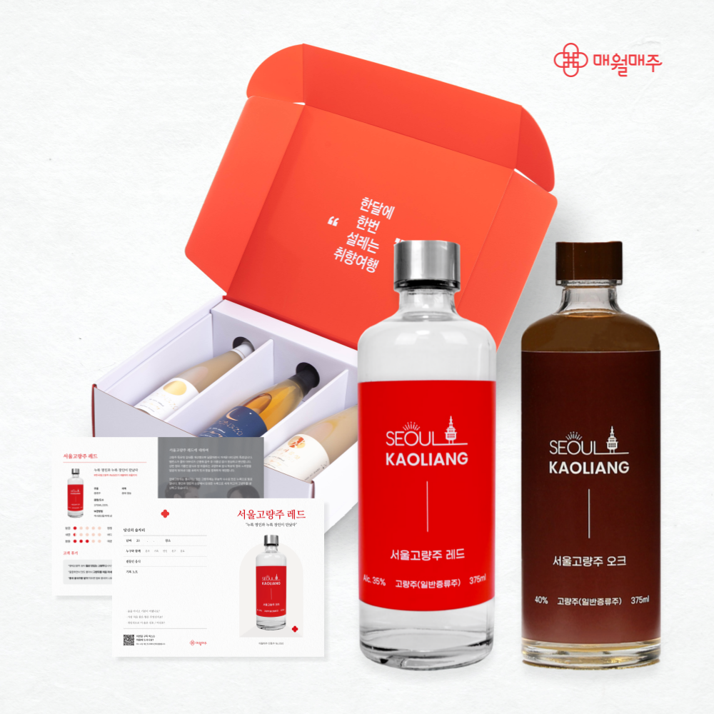가성비 전통주 선물 세트 (서울고량주 레드 & 서울고량주 오크, 증류주, 35도 & 40도, 한국형 고량주)